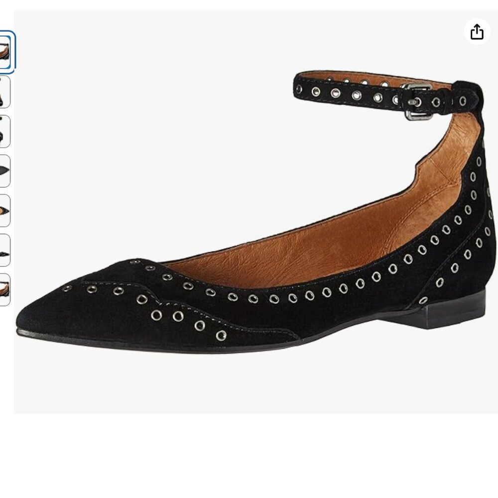 FRYE Women's Sienna Grommet Ankle Ballet Flats, 8.5